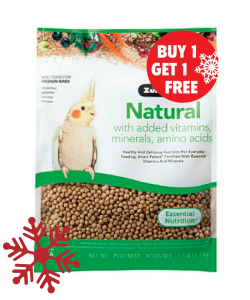 ZuPreem Natural Medium - Complete Food for Cockatiels - 2.5lb - BOGOF
